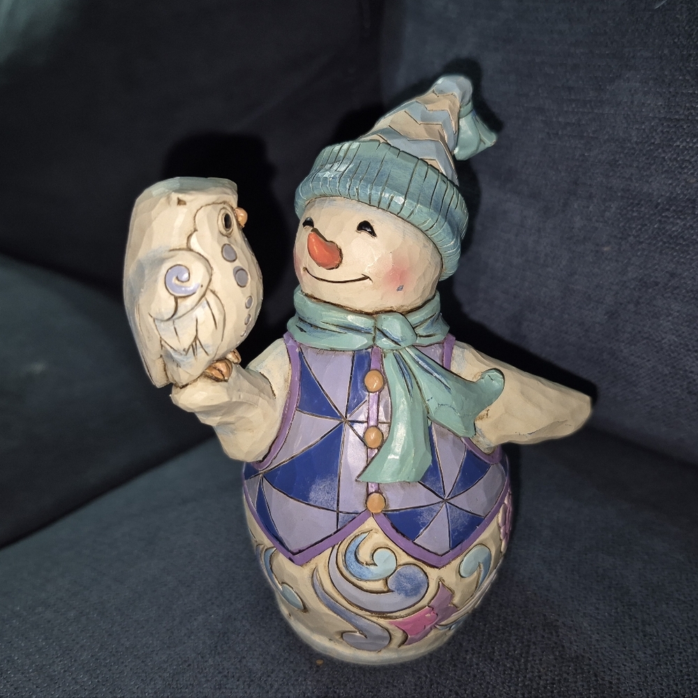 Jim Shore Heartwood Creek Snowman With Owl